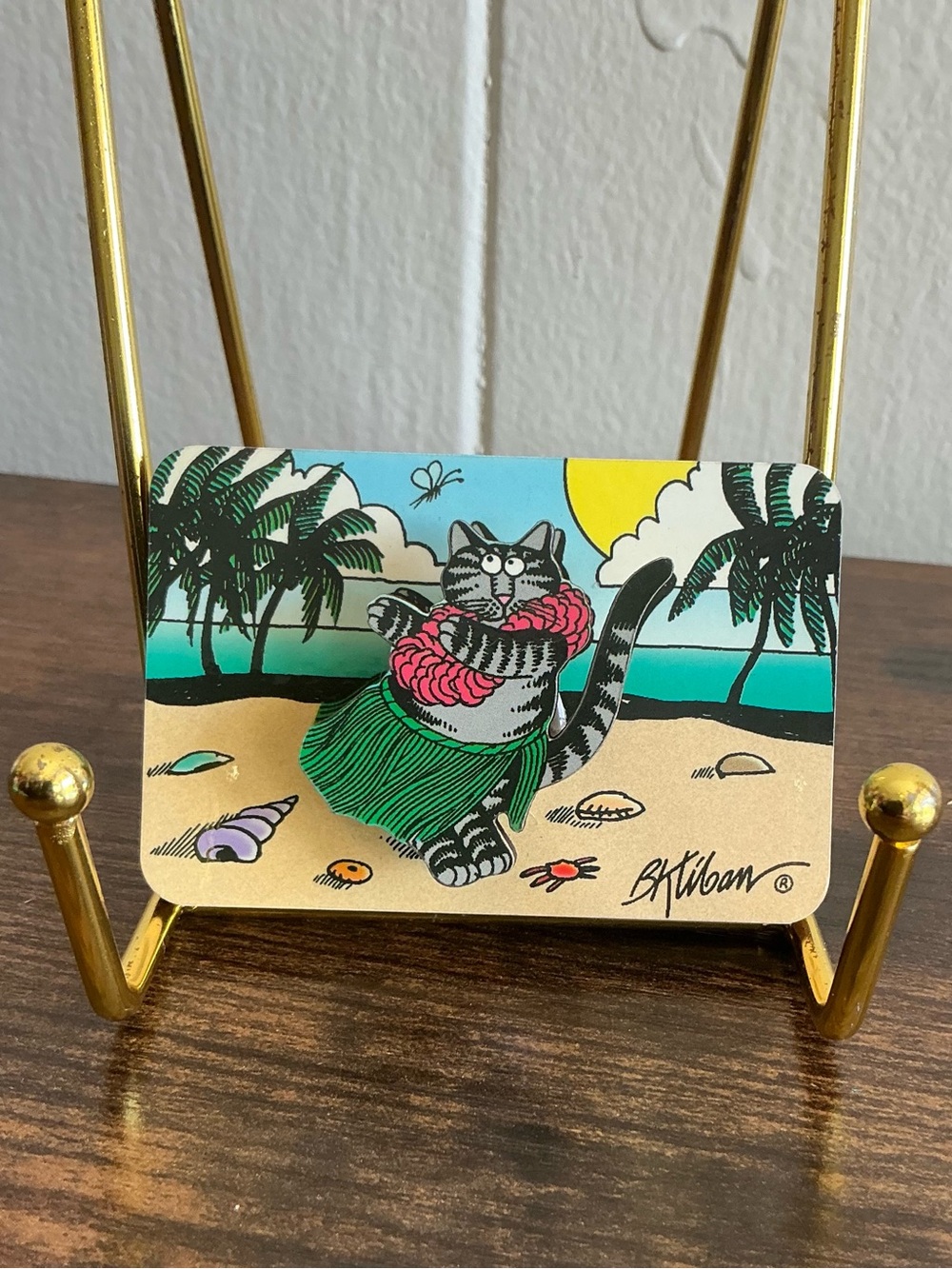 A Vintage New Collectable 3D B. Kliban "Hula Cat" Magnet